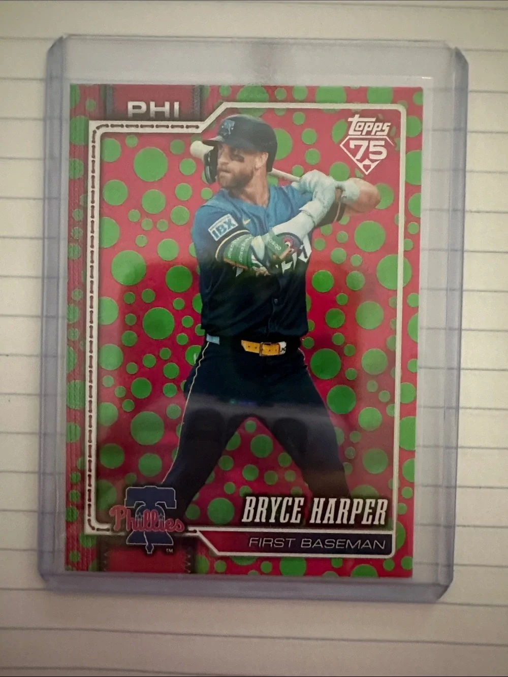 Topps Bryce Harper Card - Pink & Green Bubble Design